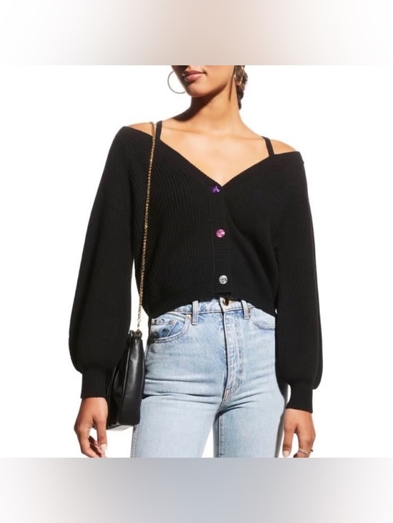 Cami NYC Sweaters - Cami NYC Elizabeth Cold-Shoulder Cardigan Sweater in Black, Size Small